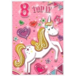 Age 8 Girl Birthday Card - Code 50 