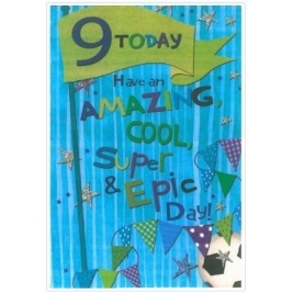 Age 9 Boy Birthday Card - Code 50