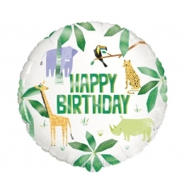 Animal Safari Round Foil Balloon 18 Inch