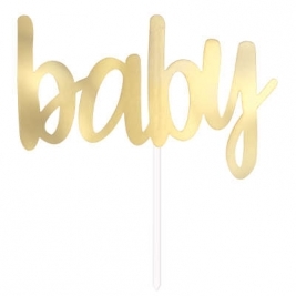 BABY - Gold Foil Baby Shower Cake Topper