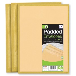 Brown Padded Envelopes Pack of 3 Size: (w) 200mm x (h) 280mm x (d) 15mm approx