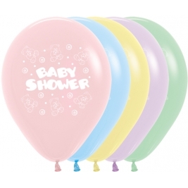Baby Shower Assorted Pastel Latex Balloons 11 Inch - 50 Pack