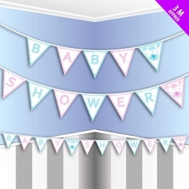 Baby Shower Bunting Flag Banner