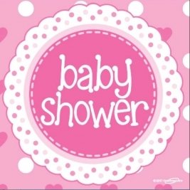 Baby Shower Pink Napkins 16pcs 3-ply 33cm x 33cm