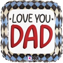 Betallic Love You Dad Argyle 18 Inch Foil Balloon