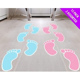 Blue Baby Foot Prints for Baby Shower Party - 15pc