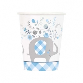 Blue Floral Elephant 9oz Cups 8ct