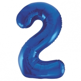 Blue Number 2 Foil Balloon - 34"
