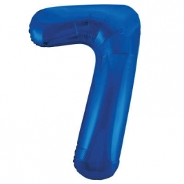 Blue Number 7 Foil Balloon - 34"