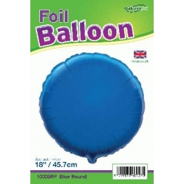 Blue Round Shaped Foil Balloon 18"