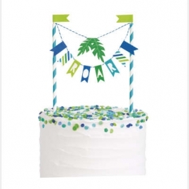 Blue & Green Dinosaur Bunting Cake Topper