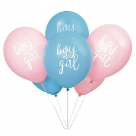 Boy or Girl Gender Reveal 12" Latex Balloons 8ct