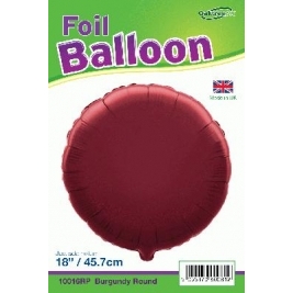 Burgundy Round Shaped Foil Balloon 18"