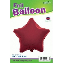 Burgundy Star Shaped Foil Balloon 19"