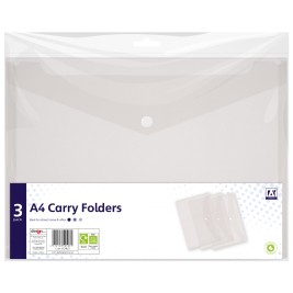 A4 3 Carry Folders Clear
