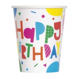 Colorful Balloons 9oz Paper Cups 8ct