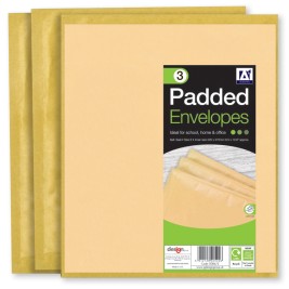 Brown Padded Envelopes Pack o 3 Size: (w) 240mm x (h) 285mm x (d) 20mm approx