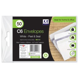 50 C6 White Envelopes