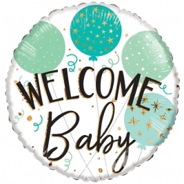 Eco Balloon - Welcome Baby Green Balloons - 18 Inch