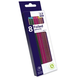 8 Foiled Pencils With Erasers