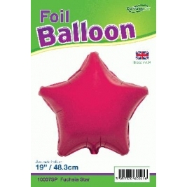 Fuchsia Star Shaped Foil Balloon 19"