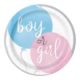 Gender Reveal Party Round 9 Inch Dinner Plates 8ct