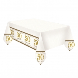 Gold Anniversary Plastic Tablecover