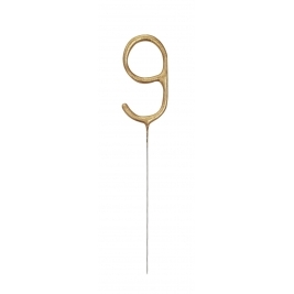 Gold Glitz Number 9 Sparkler - 7"