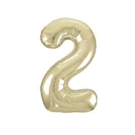 Gold Number 2 Shaped 34 Inch Foil Balloon