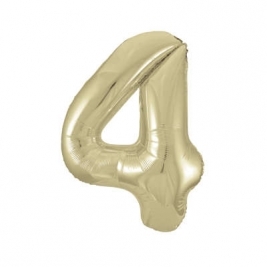 Gold Number 4 Shaped 34 Inch Foil Balloon