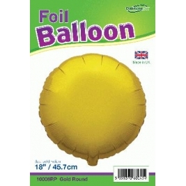 Gold Round Shaped Foil Balloon 18"