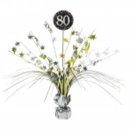 Gold Sparkling Celebration 80th Centrepiece Spray 45cm