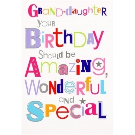 Grand Daughter Birthday Greeting Card 1pc