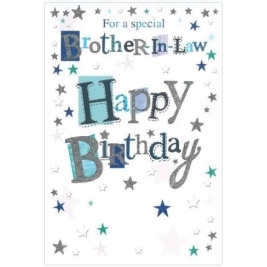 Happy Birthday Large Greeting Card for Brother in Law 15 x 23 cm for a Special Brother in Law