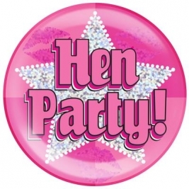 Hen Party Holographic Dot Jumbo Badge 6"