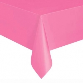 Hot Pink Solid Rectangular Plastic Table Cover 54"x108"