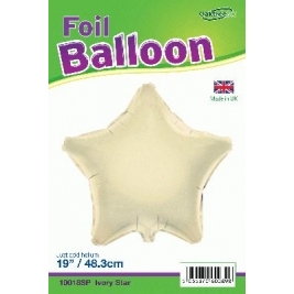 Ivory Star Shaped Foil Balloon 19"