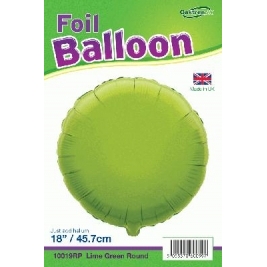 Lime Green Round Shaped Foil Balloon 18"