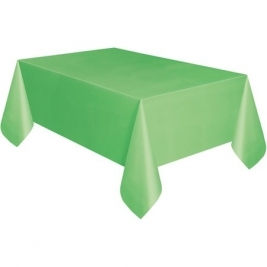 Lime Green Solid Rectangular Plastic Table Cover 54"x108" Short Fold