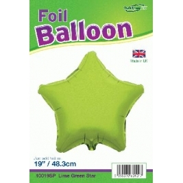 Lime Green Star Shaped Foil Balloon 19"
