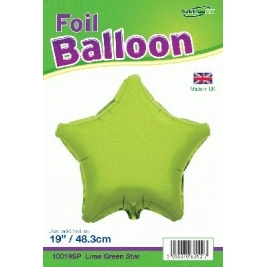 Lime Green Star Shaped Foil Balloon 19"