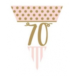 Pink Chic Age 70 Metallic Flag Bunting