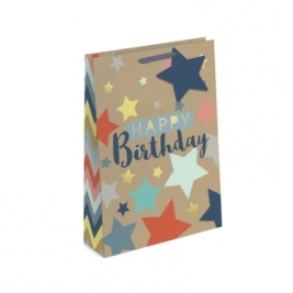 Medium Bag Kraft Effect Happy Birthday