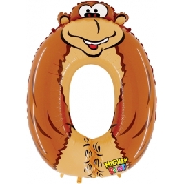 Number 0 Gorilla Zooloon 40 Inch Foil Balloon