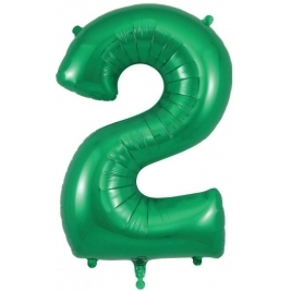 Number 2 Green Foil Balloon 34 Inch