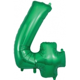 Number 4 Green Foil Balloon 34 Inch