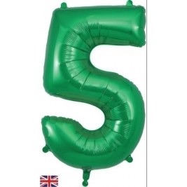 Number 5 Green Foil Balloon 34 Inch