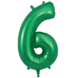 Number 6 Green Foil Balloon 34 Inch