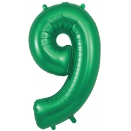 Number 9 Green Foil Balloon 34 Inch