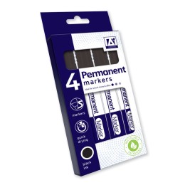 Permanent Marker (Black Ink) Pack of 4